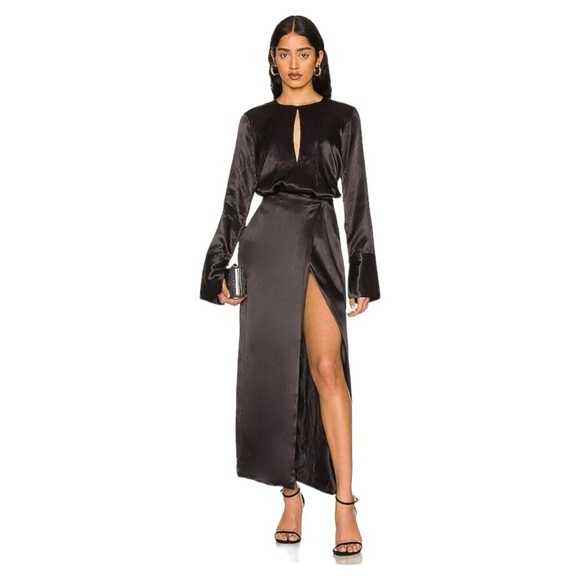 NWT L'Academie Ricci Maxi Dress in Black - Picture 1 of 8